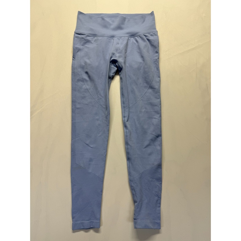 Womens Leggings Large Light Blue Stretch Mid Rise Scrunch Butt Athleisure Yoga
